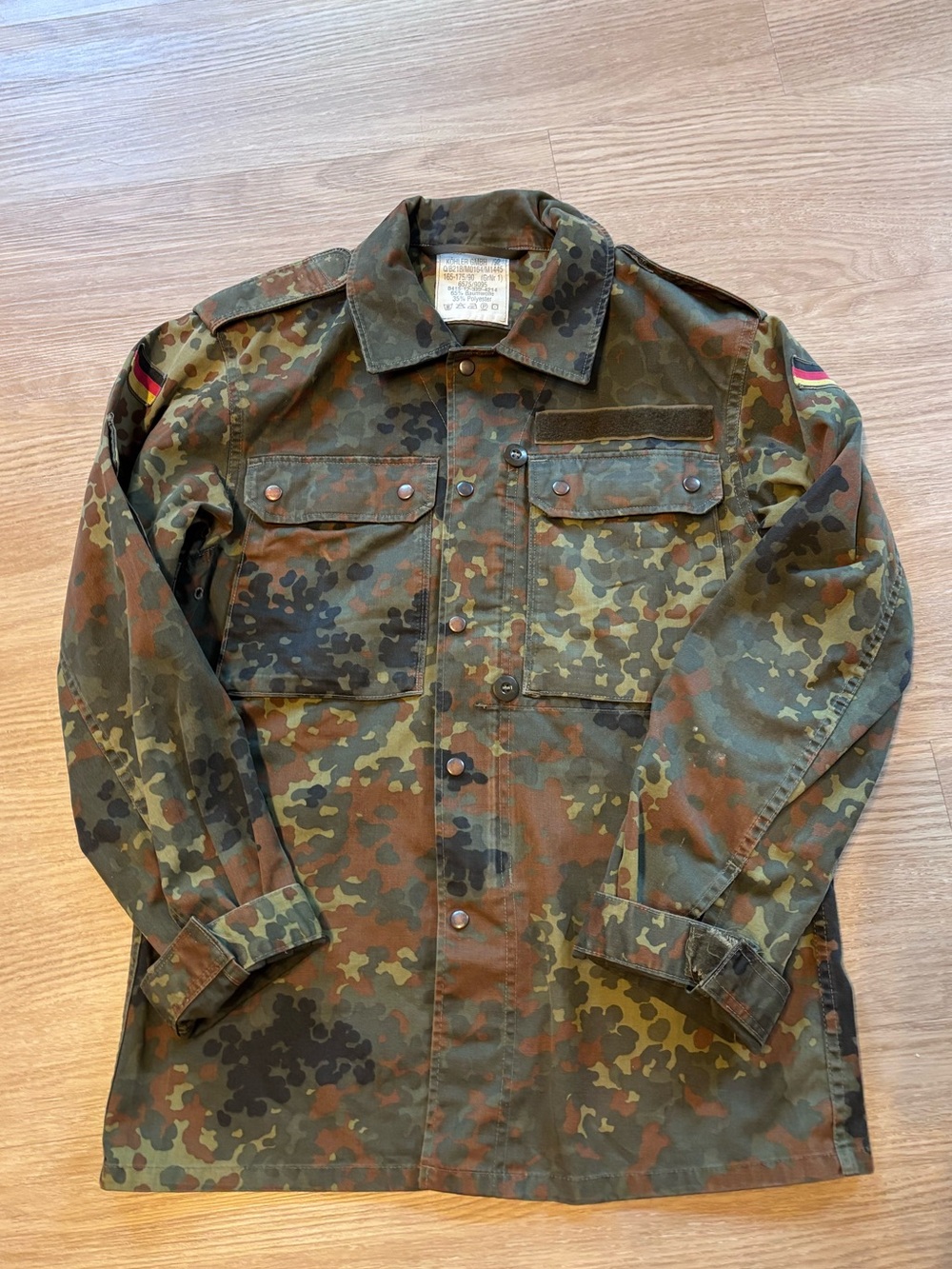 GERMAN Kohler Men’s S Flecktarn Military Field Jacket Bundeswehr Camo Read*